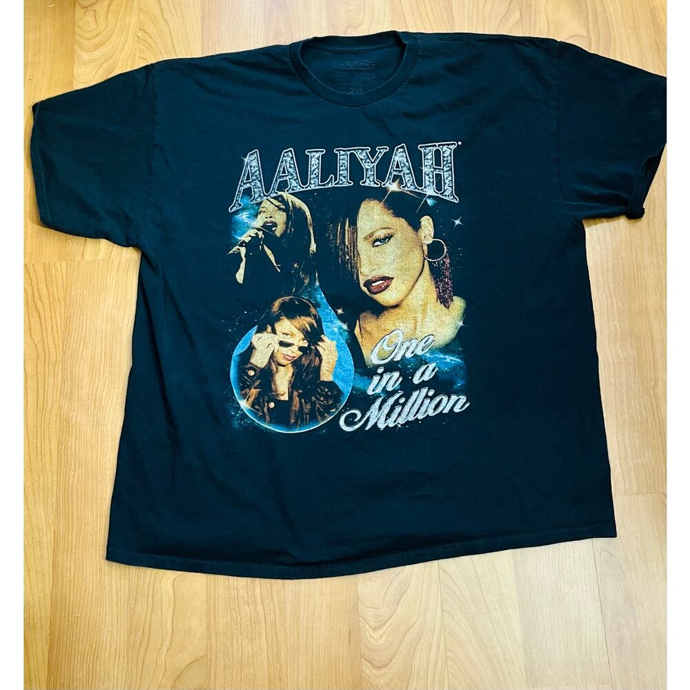 Aaliyah “One in a Million” Black Graphic Tee 2X Unisex R&B Vintage Style